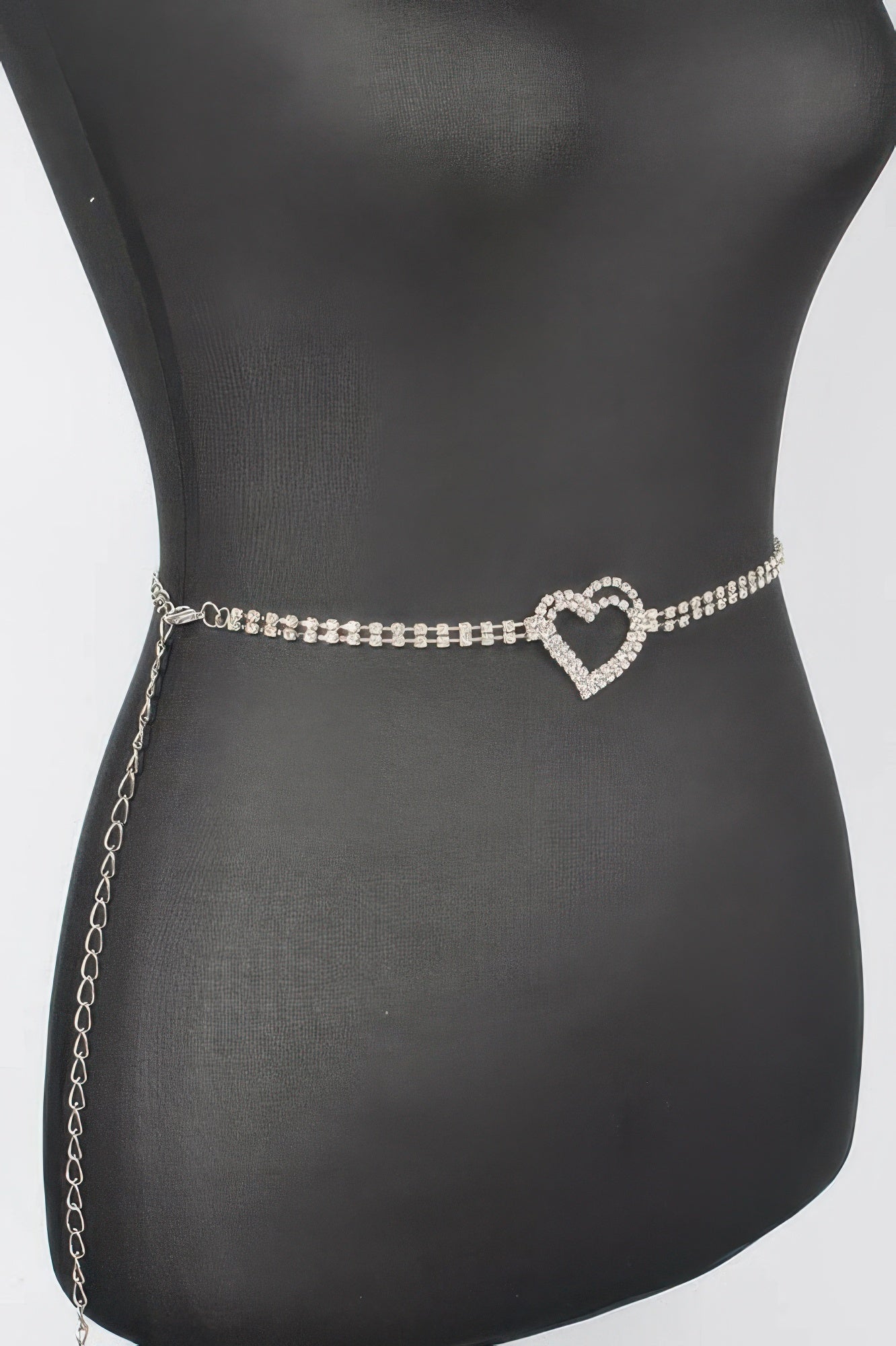 Ceinture chaîne cœur en strass