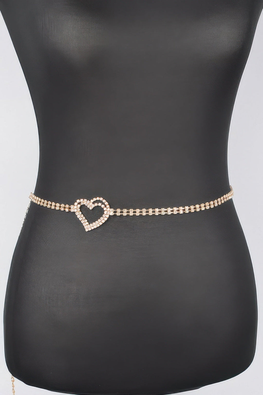 Ceinture chaîne cœur en strass