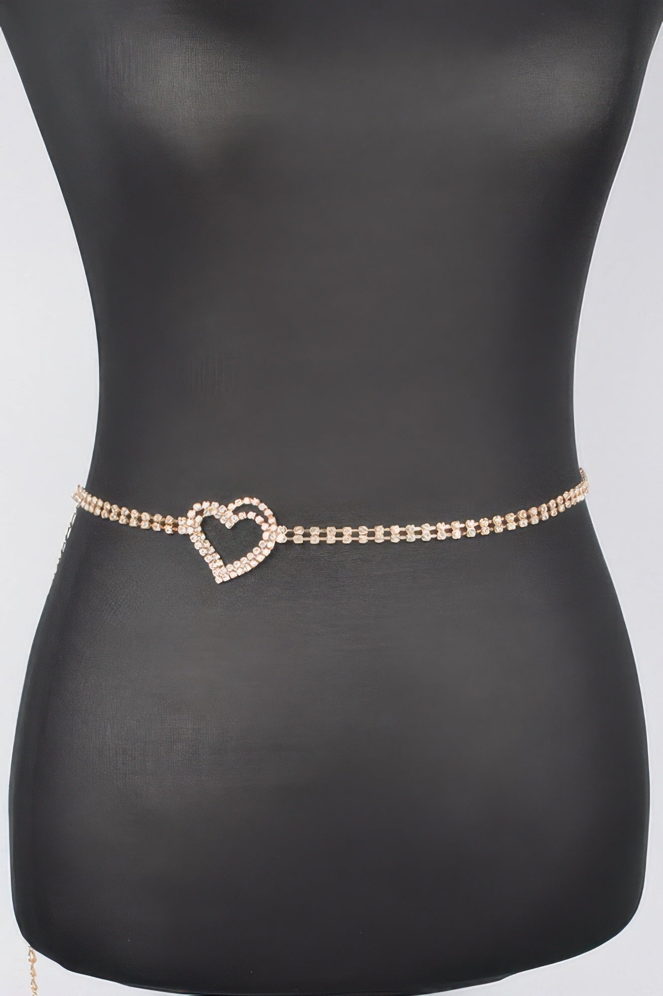 Ceinture chaîne cœur en strass