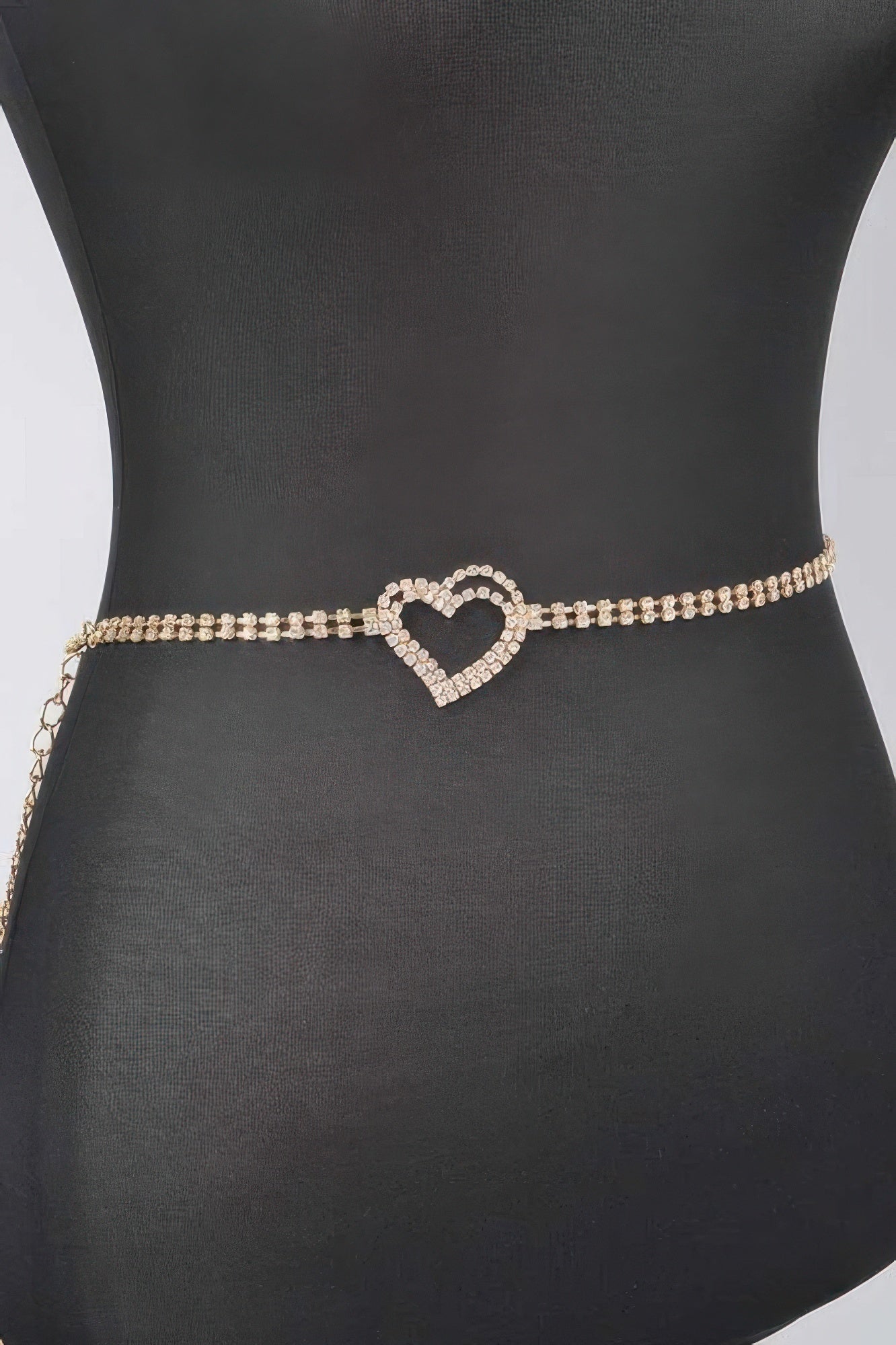 Ceinture chaîne cœur en strass