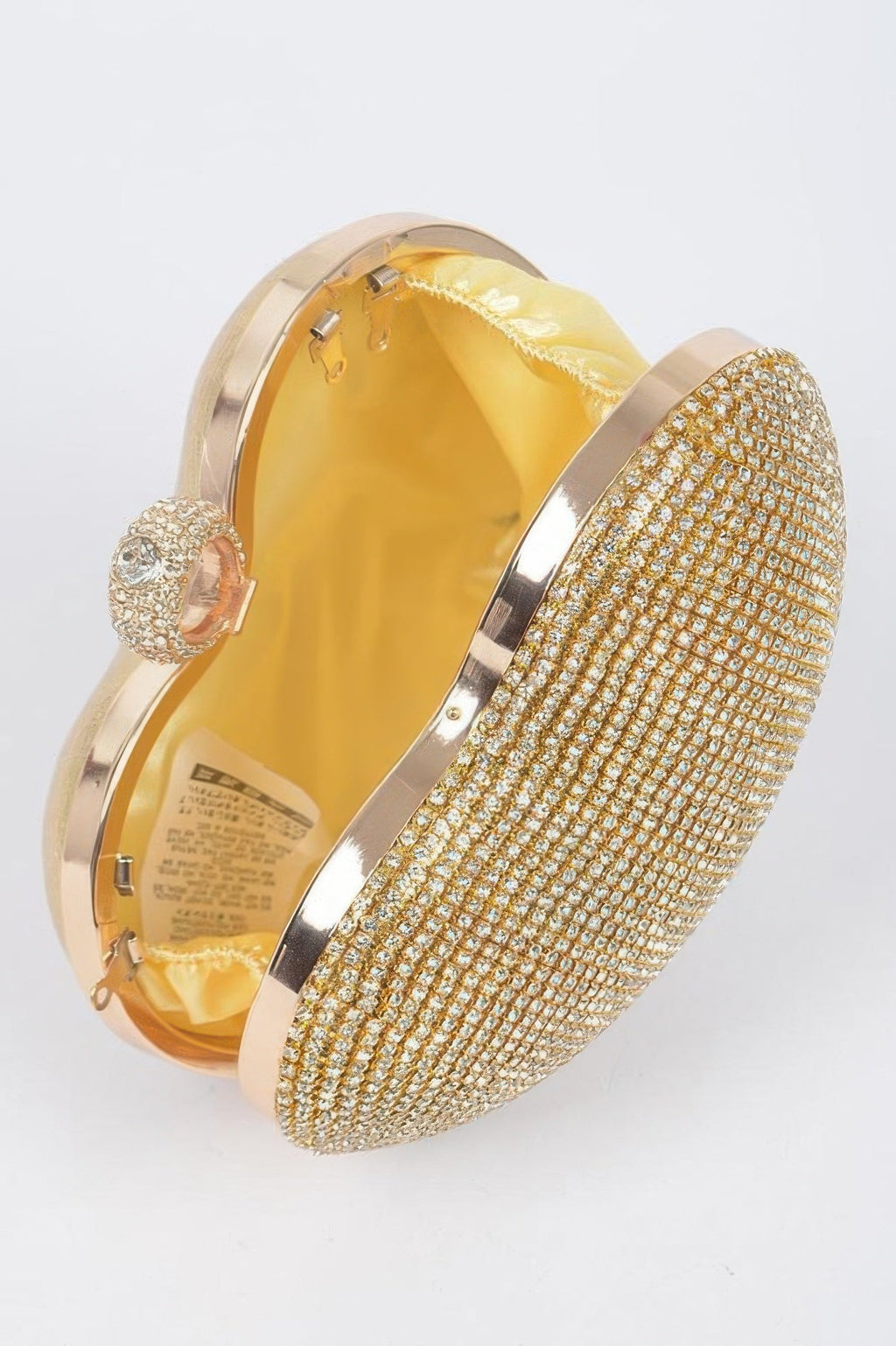 Pochette de soirée en forme de cœur ornée de strass