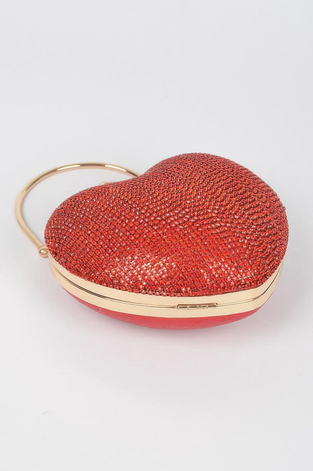 Pochette de soirée en forme de cœur ornée de strass