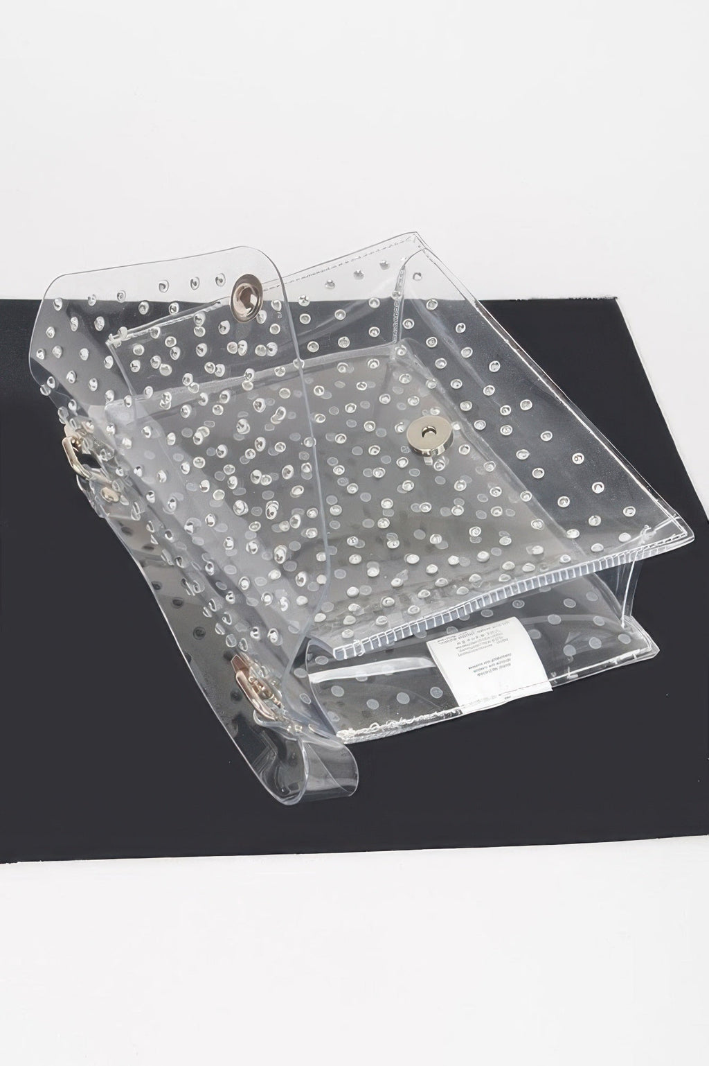 Sac bandoulière transparent thermocollant orné de strass