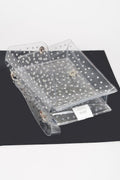 Sac bandoulière transparent thermocollant orné de strass