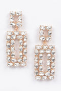 Boucles d'oreilles rectangulaires en strass