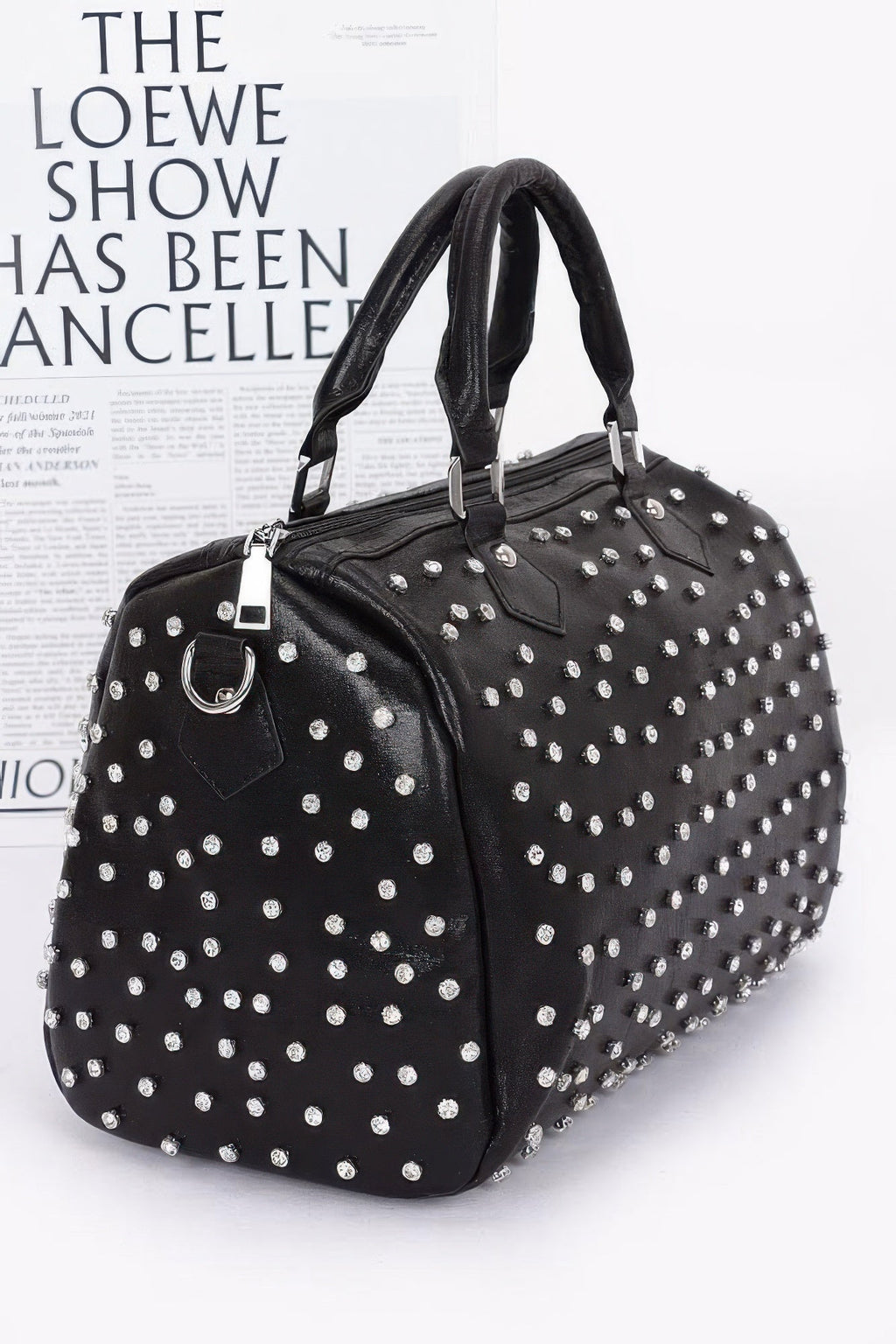 Sac de bowling clouté de strass