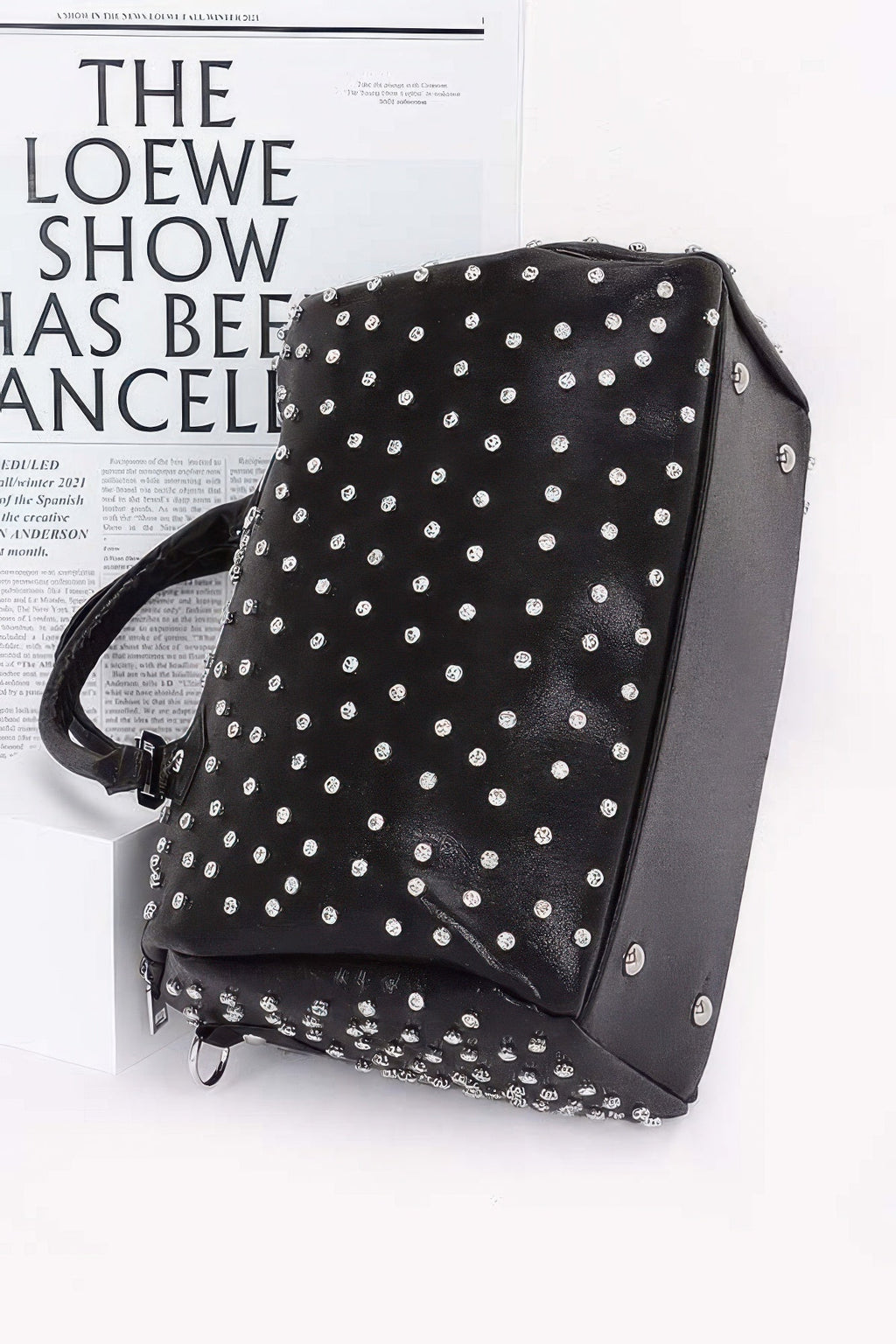 Sac de bowling clouté de strass