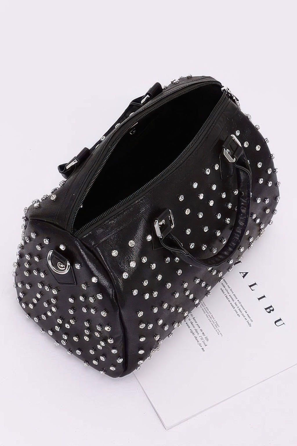 Sac de bowling clouté de strass