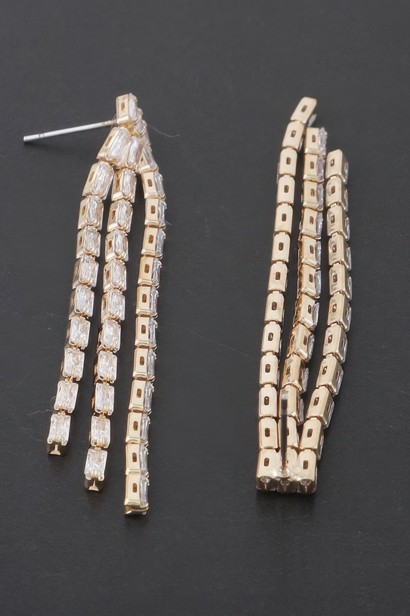 Boucles d'oreilles à pampilles en strass