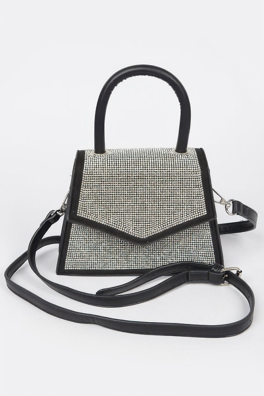 Sac bandoulière à poignée supérieure en strass