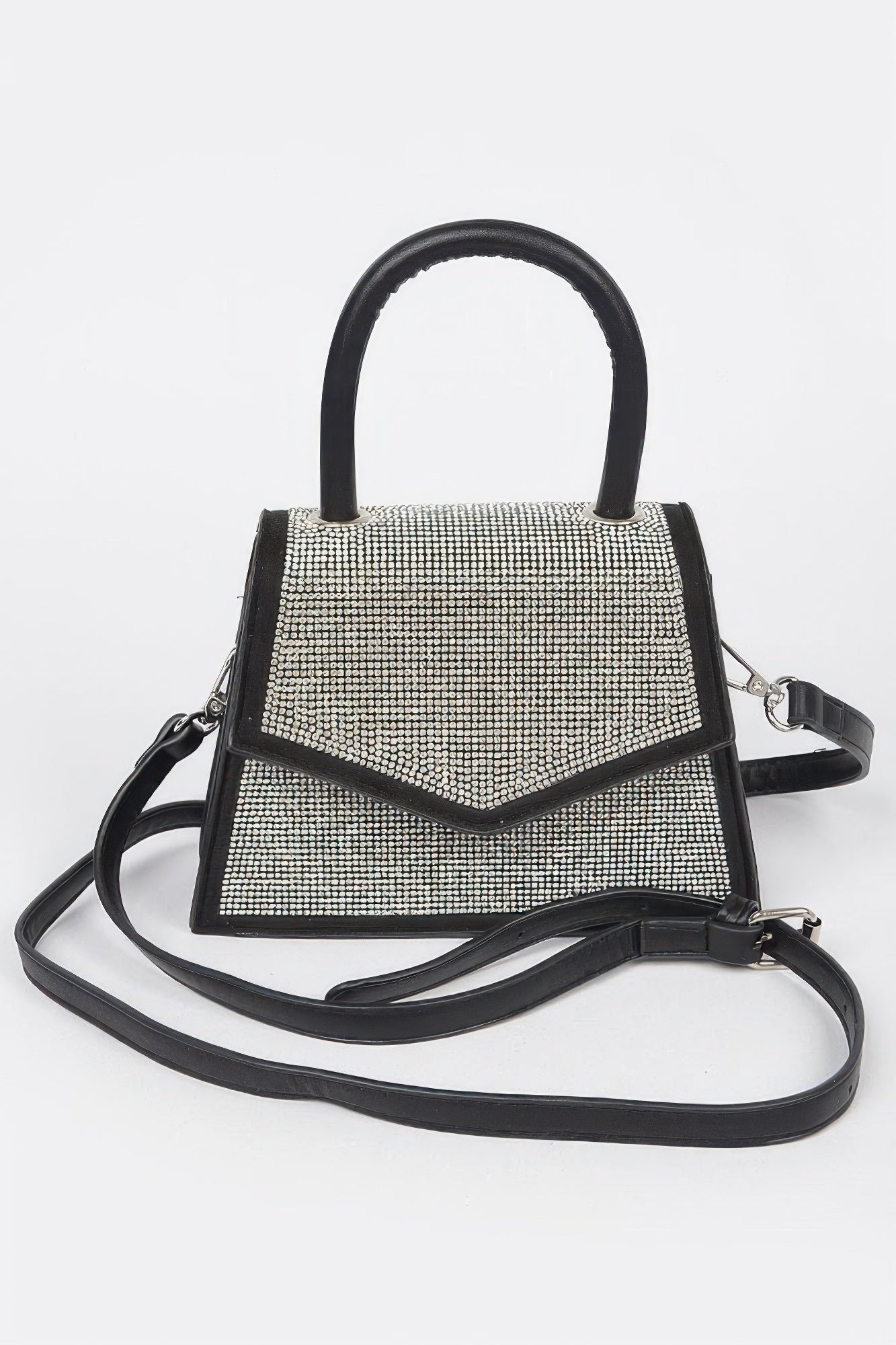 Sac bandoulière à poignée supérieure en strass
