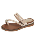 Sandales pour femme avec strass, tongs d'été en cuir, sandales à cristaux, sandales décontractées plates pour femme avec strass et cristaux, pantoufles confortables de plage, tongs