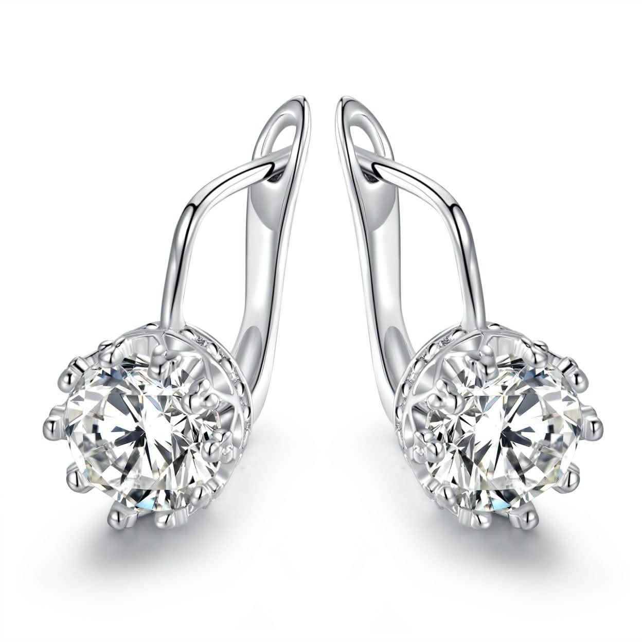 Boucles d'oreilles créoles huggie en rhodium et cristaux Swarovski
