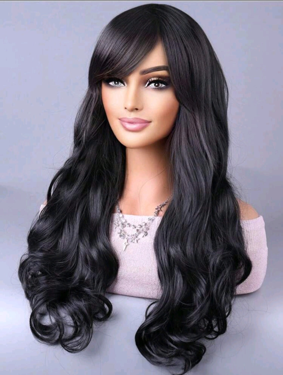 LydiaMFashions Perruque Cheveux Ondulés Bouclés Dégradé Noir