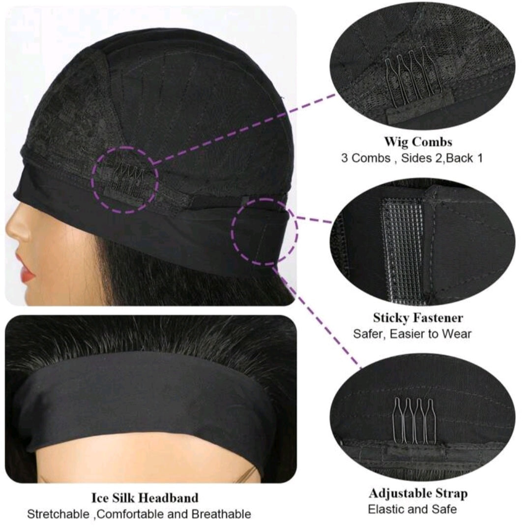LydiaMFashions Perruque Bandeau Raide Crépu