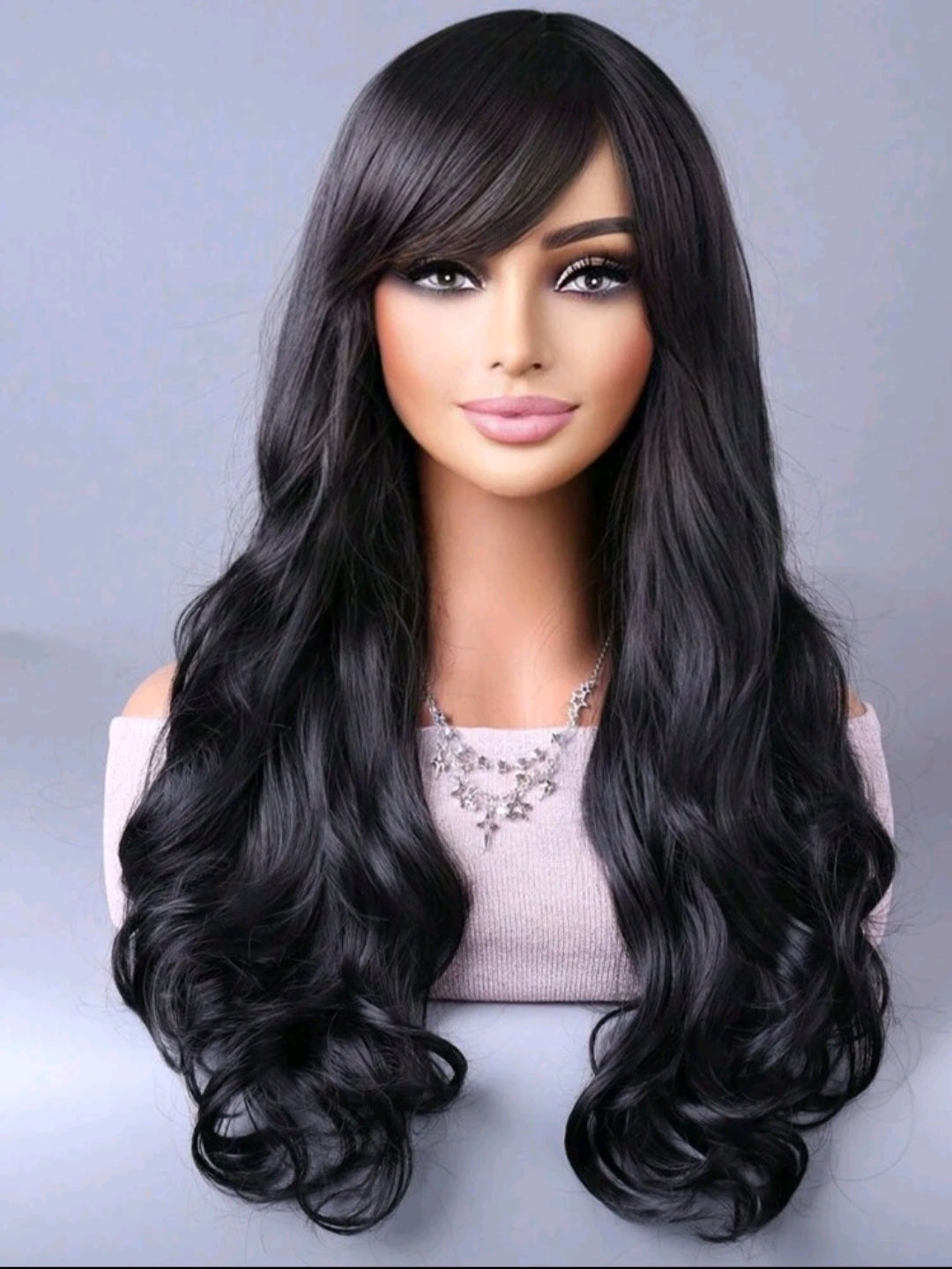 LydiaMFashions Perruque Cheveux Ondulés Bouclés Dégradé Noir