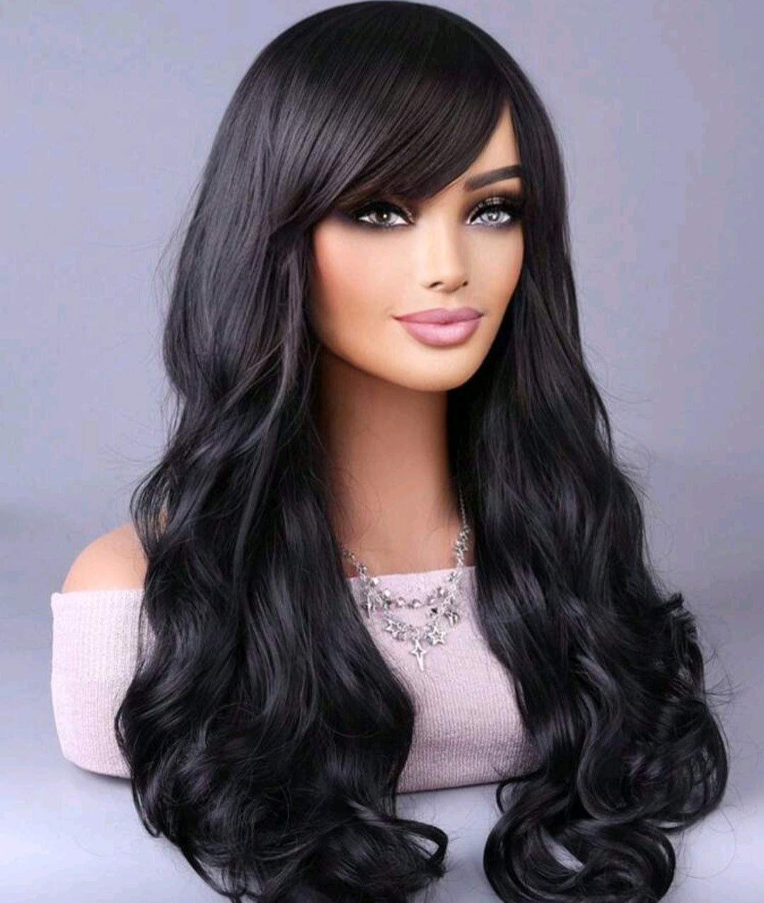 LydiaMFashions Perruque Cheveux Ondulés Bouclés Dégradé Noir