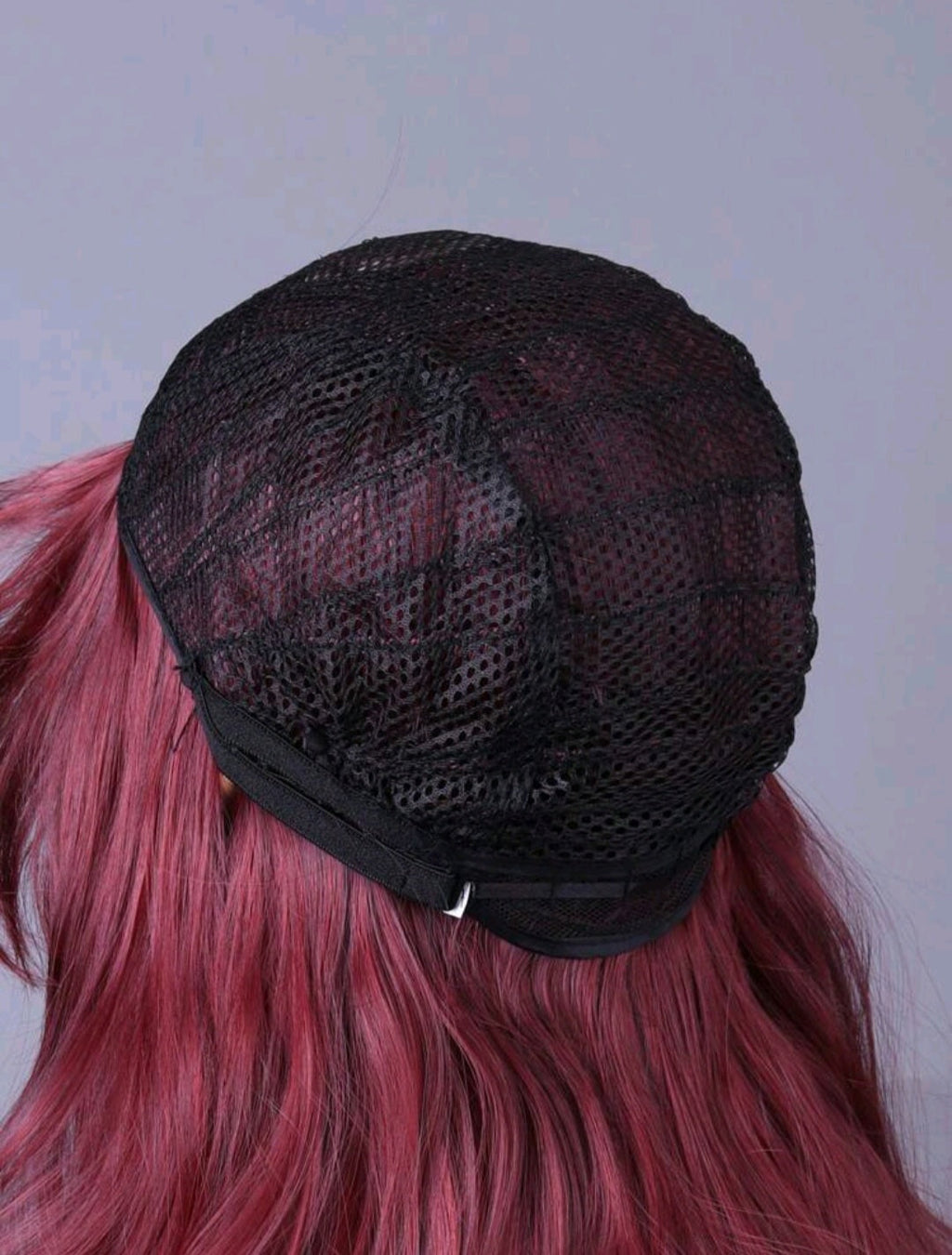 LydiaMFashions Perruque Cheveux Ondulés Bouclés Dégradés Bourgogne