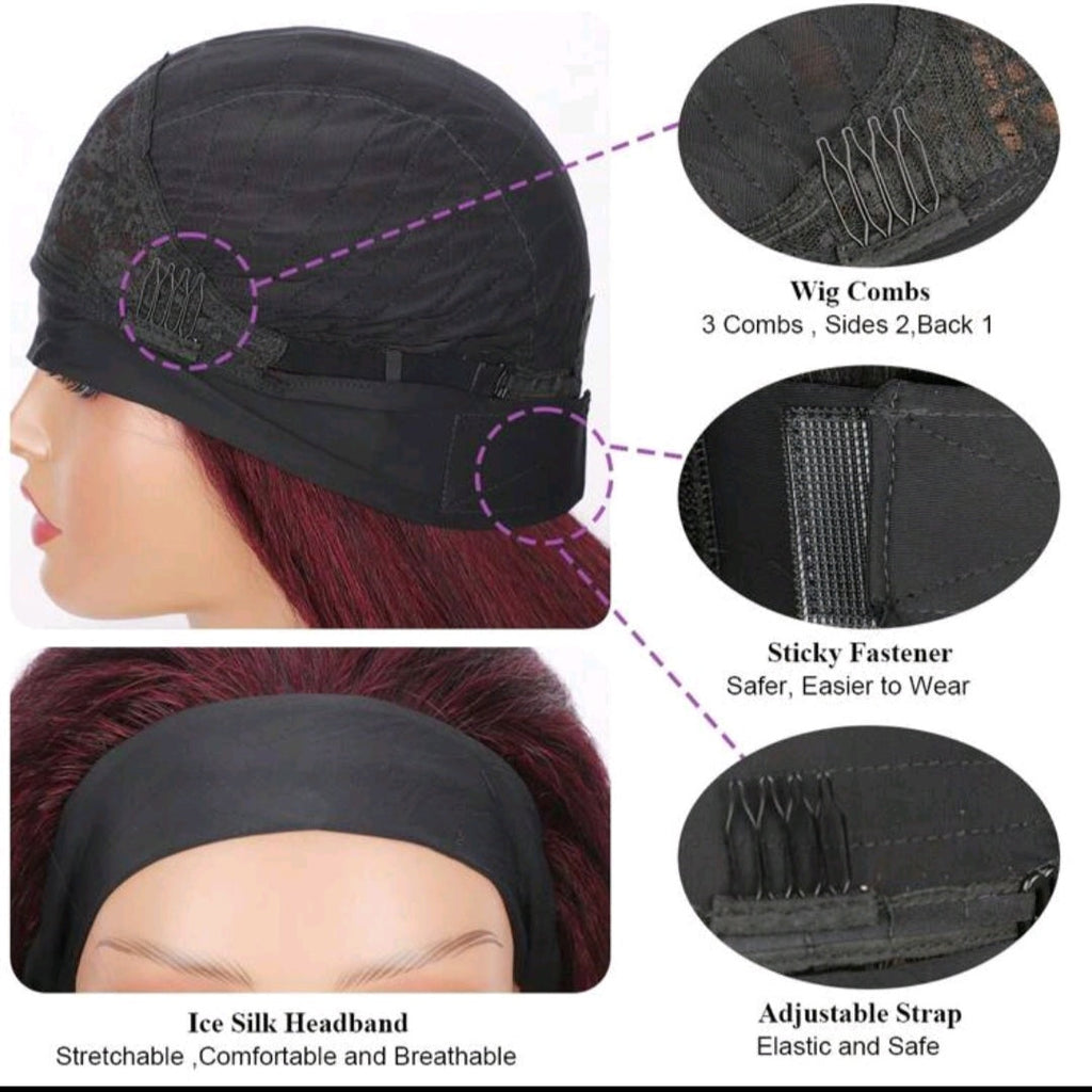 LydiaMFashions Perruque Bandeau Raide Crépu