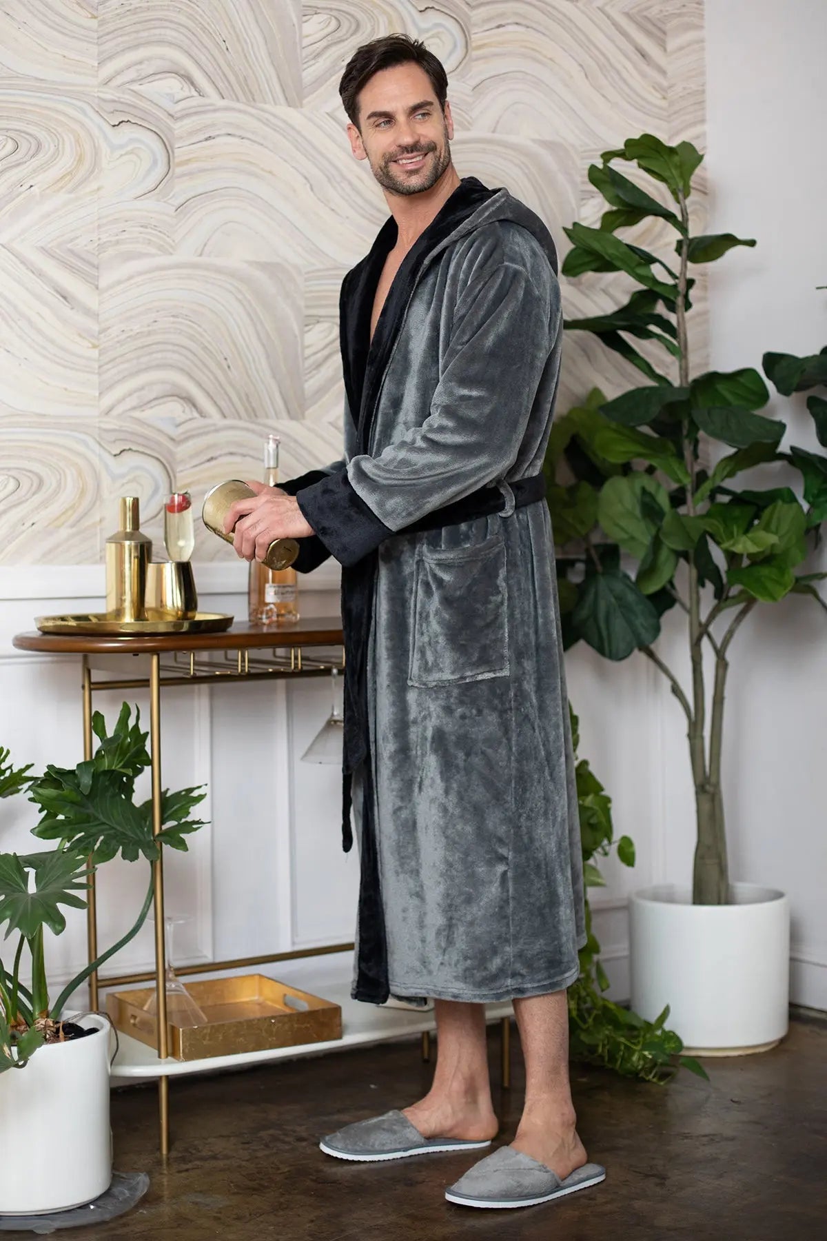 Robe de chambre pour homme à capuche – Confort douillet ultra-doux pour le quotidien