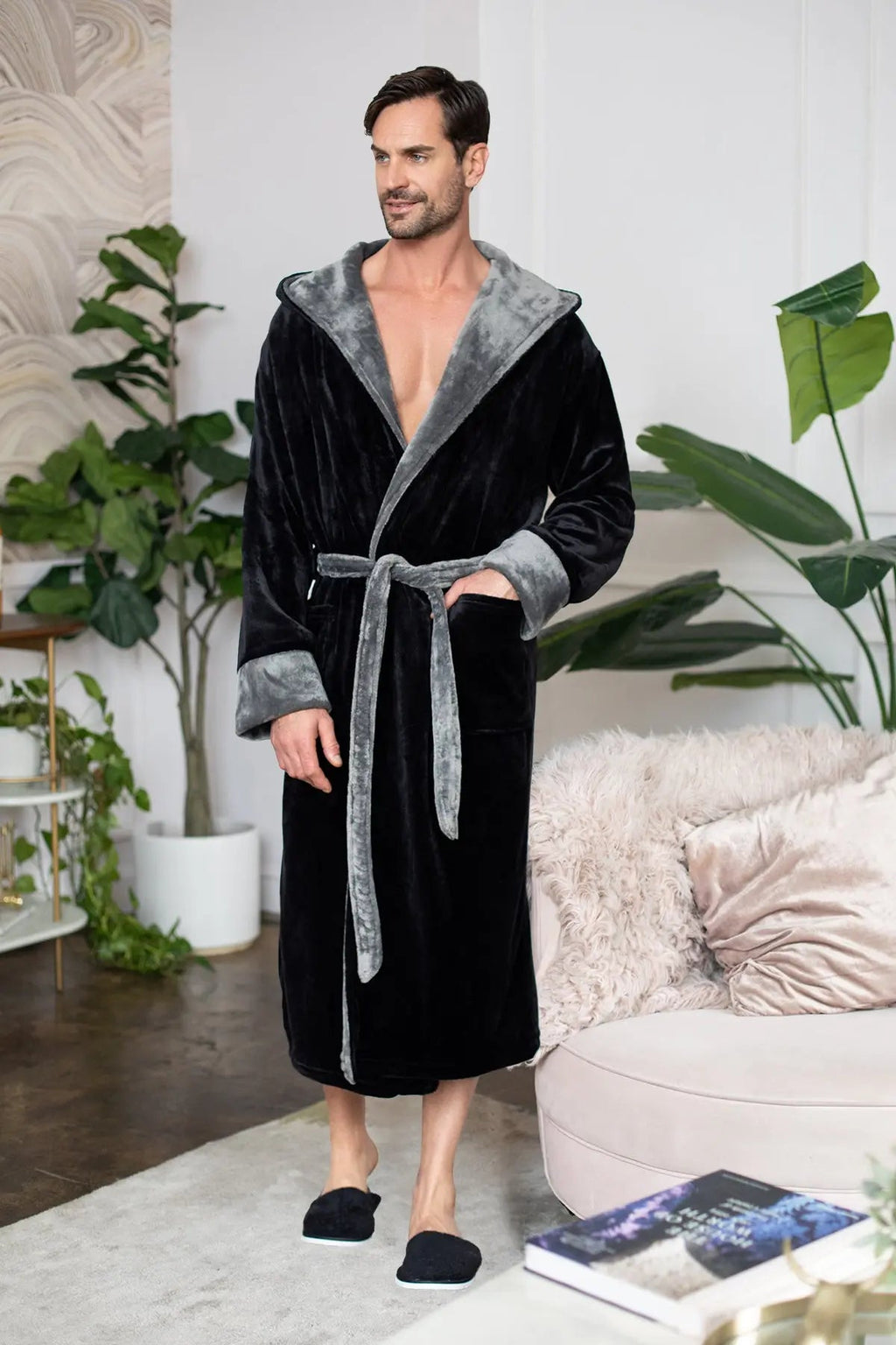 Robe de chambre pour homme à capuche – Confort douillet ultra-doux pour le quotidien