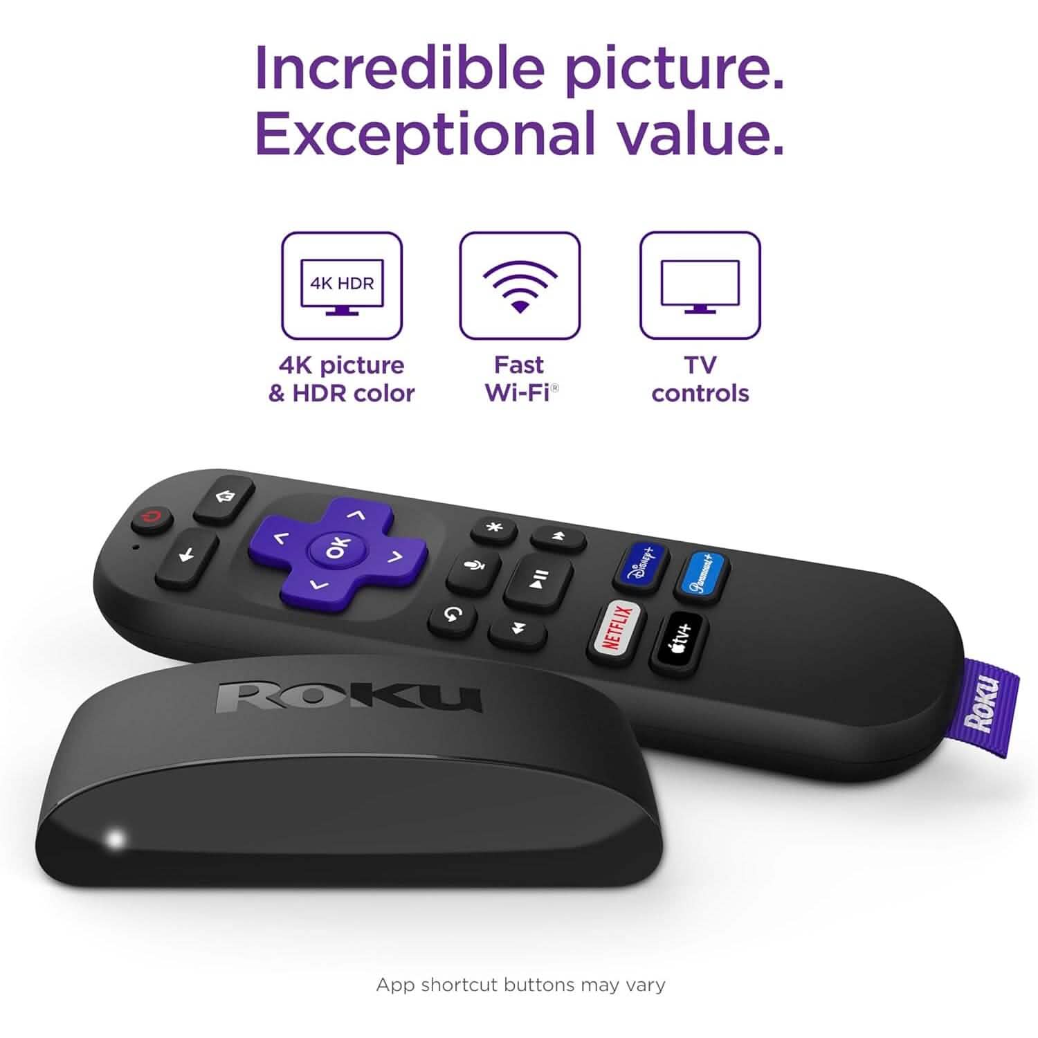 Roku Express 4K+ | Appareil de streaming Roku 4K/HDR (Reconditionné)