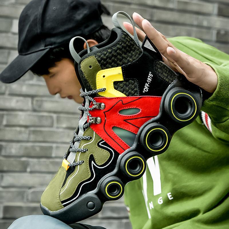 Baskets de sport à roulettes pour hommes, chaussures de course personnalisées, baskets décontractées à semelle épaisse, baskets montantes pour hommes, chaussures de marche décontractées, baskets de jogging pour hommes.