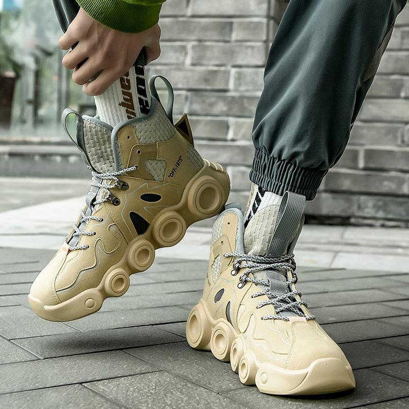 Baskets de sport à roulettes pour hommes, chaussures de course personnalisées, baskets décontractées à semelle épaisse, baskets montantes pour hommes, chaussures de marche décontractées, baskets de jogging pour hommes.