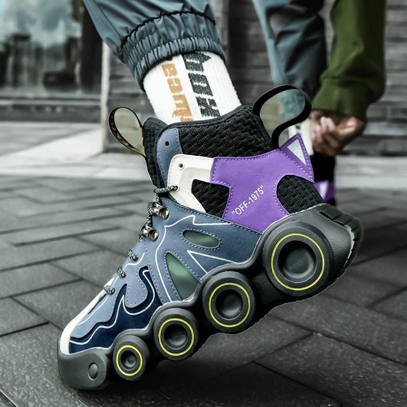 Baskets de sport à roulettes pour hommes, chaussures de course personnalisées, baskets décontractées à semelle épaisse, baskets montantes pour hommes, chaussures de marche décontractées, baskets de jogging pour hommes.