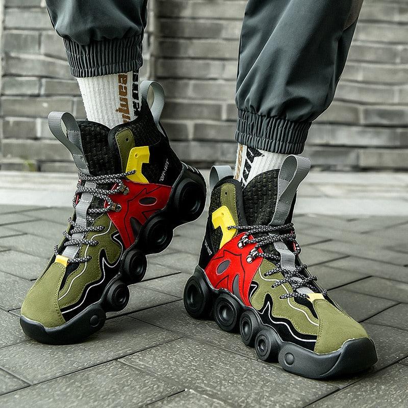 Baskets de sport à roulettes pour hommes, chaussures de course personnalisées, baskets décontractées à semelle épaisse, baskets montantes pour hommes, chaussures de marche décontractées, baskets de jogging pour hommes.