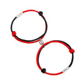 Bracelet magnétique couple romantique, noir et blanc, ajustable, pour attirer l'être aimé, bracelets d'amour éternel, tressés, ajustables, pour homme et femme