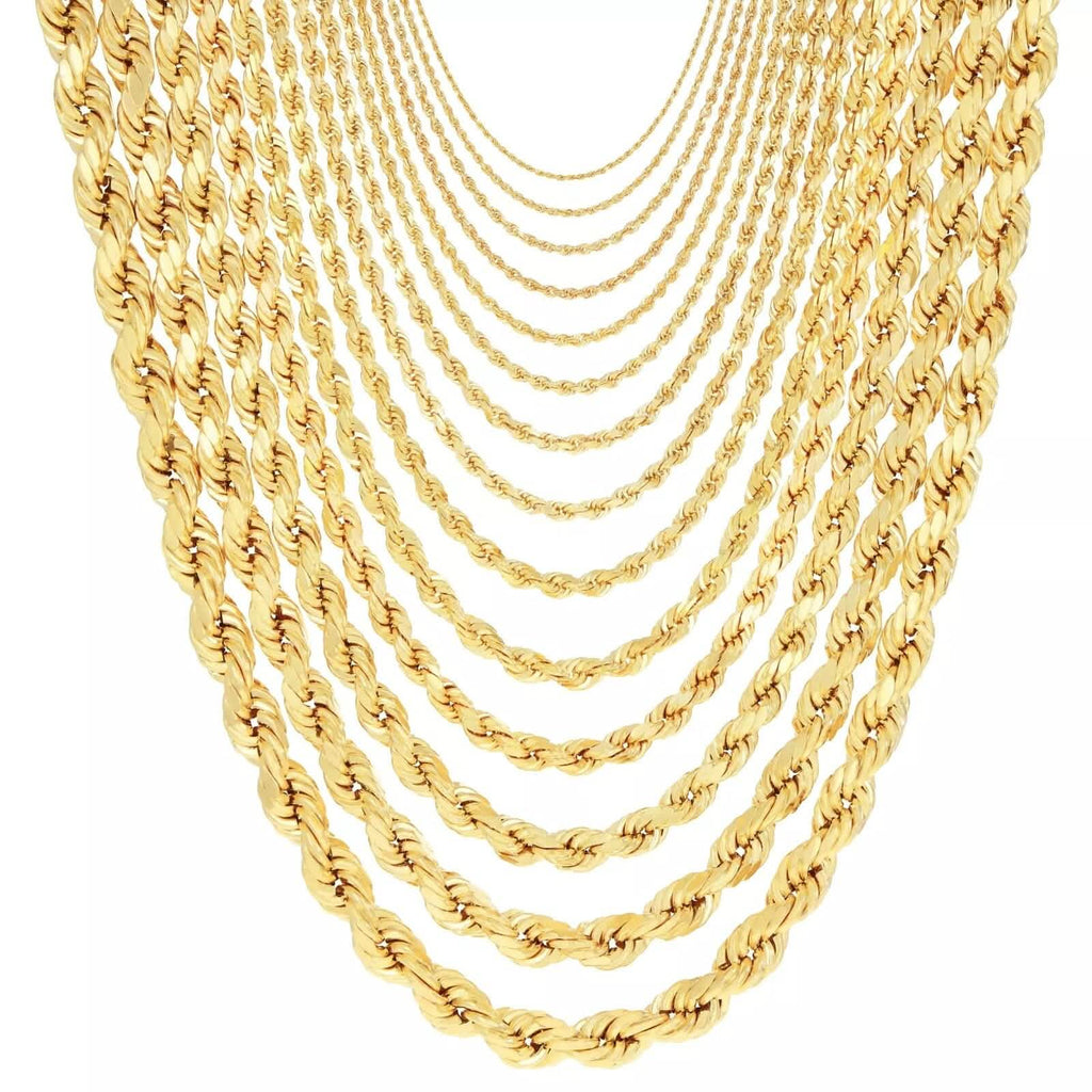 Chaîne corde en or jaune - 2mm