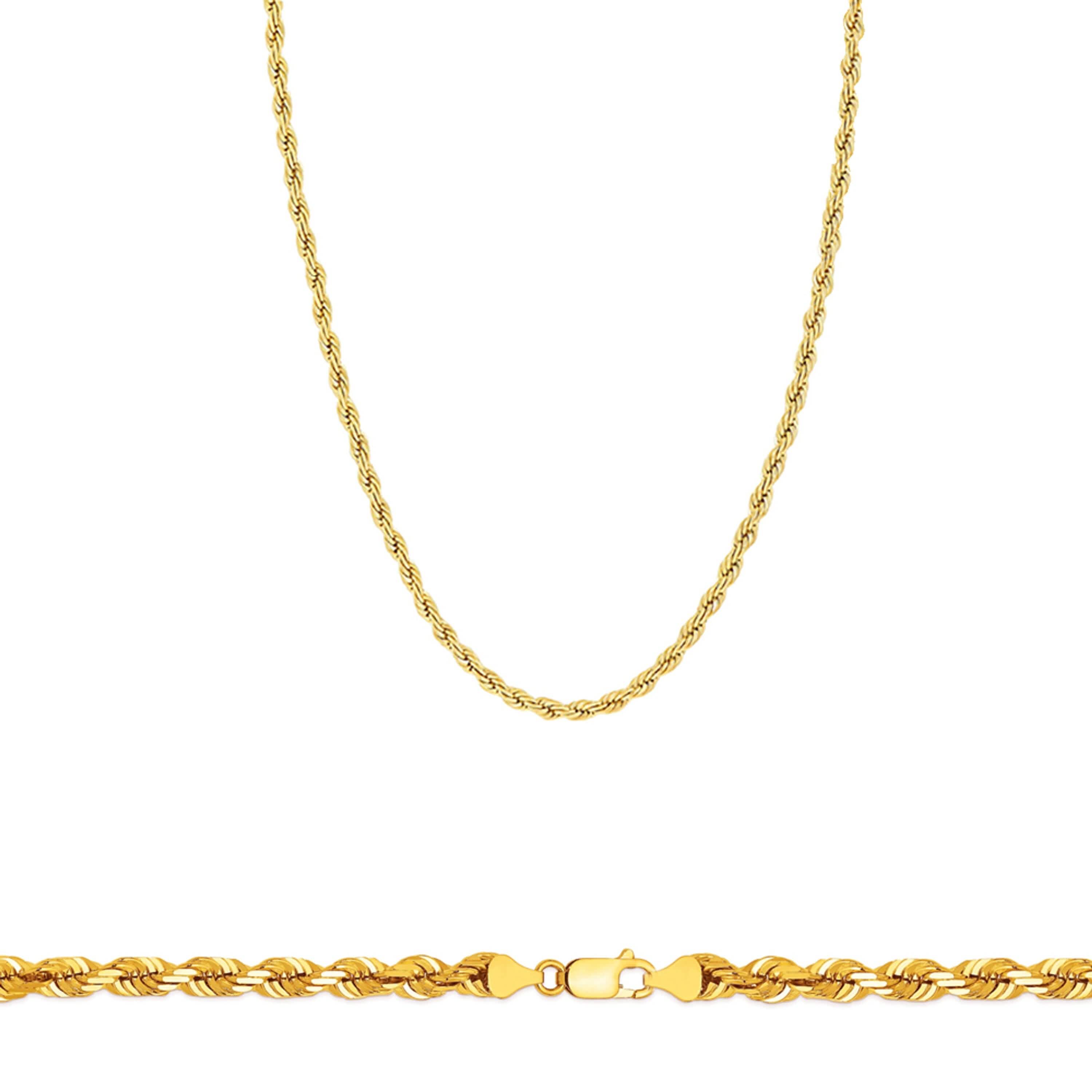 Chaîne corde en or jaune - 2mm