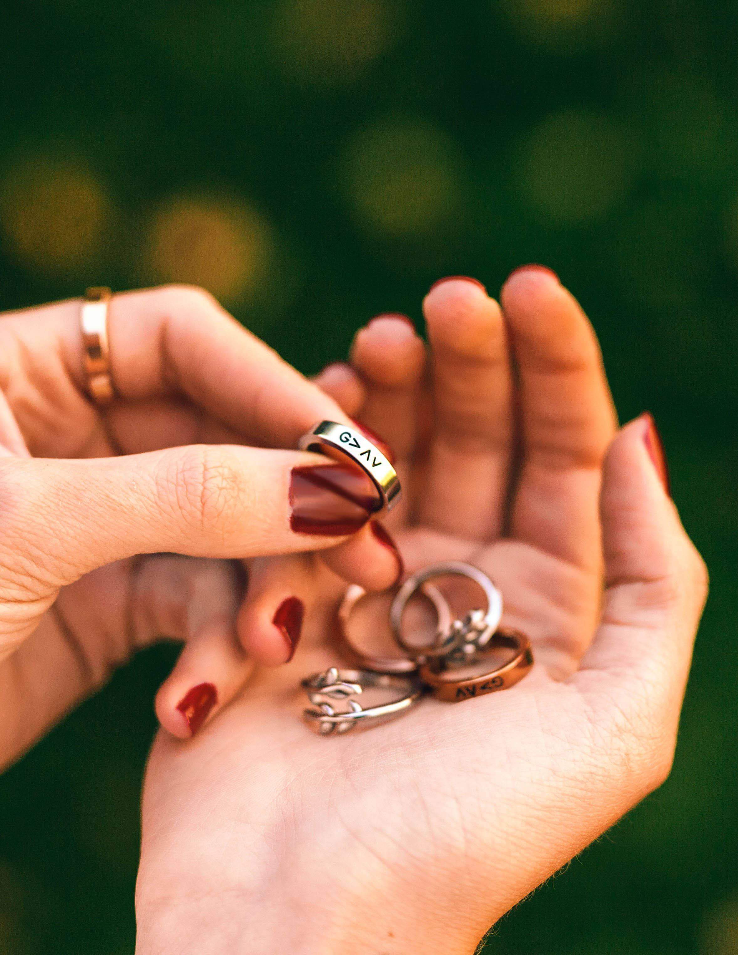 Bague Hauts et Bas en or rose