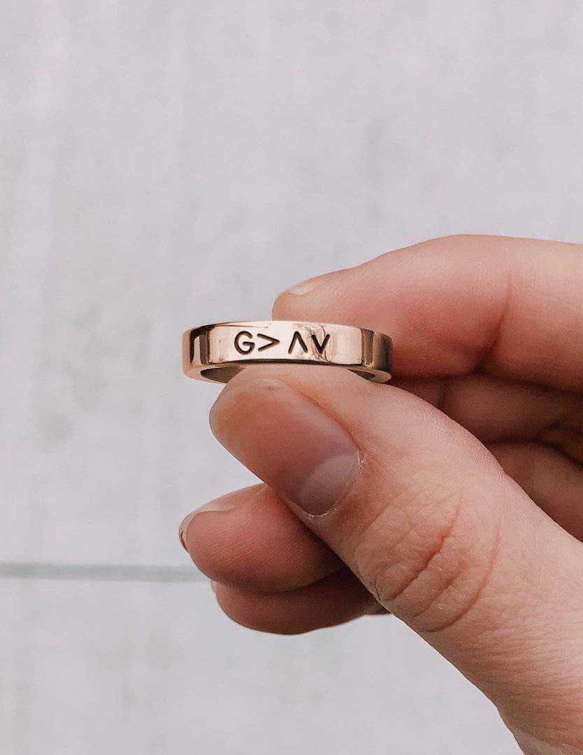 Bague Hauts et Bas en or rose