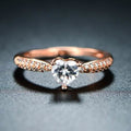 Bague de fiançailles plaquée or rose 3 carats avec topaze mystique taille cœur - Taille : 5