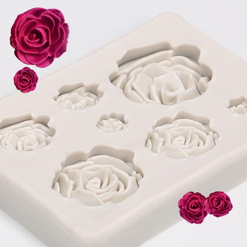 Moule à roses, moule à gâteau en silicone, outil de décoration de pâtisserie, moule à fondant, moule à chocolat, biscuits, pâtisseries, cuisine, moule en silicone pour fondant, outils de pâtisserie faits à la main