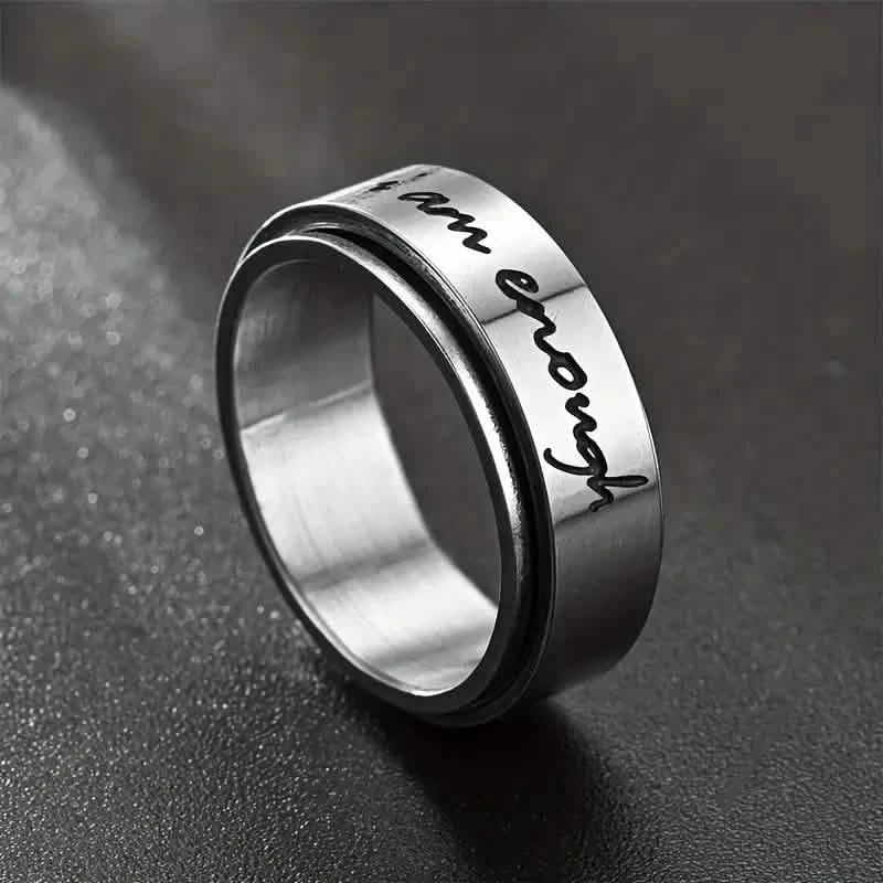 Bague Anti-Anxiété Rotative en Acier Inoxydable