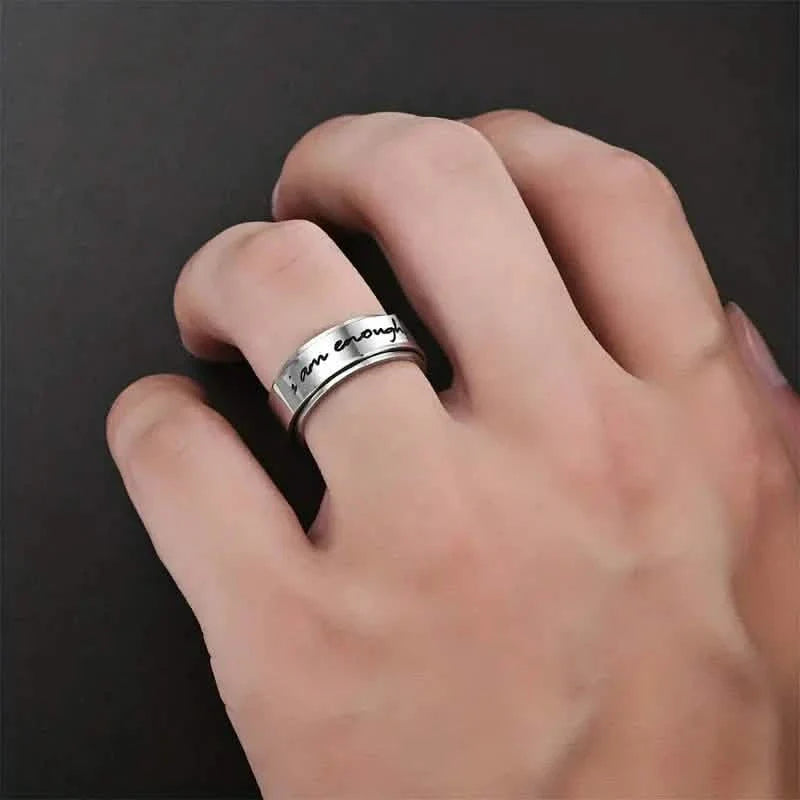 Bague Anti-Anxiété Rotative en Acier Inoxydable