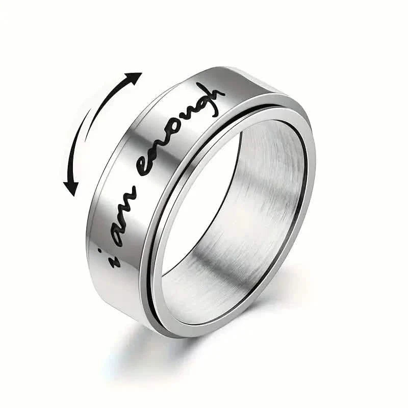 Bague Anti-Anxiété Rotative en Acier Inoxydable