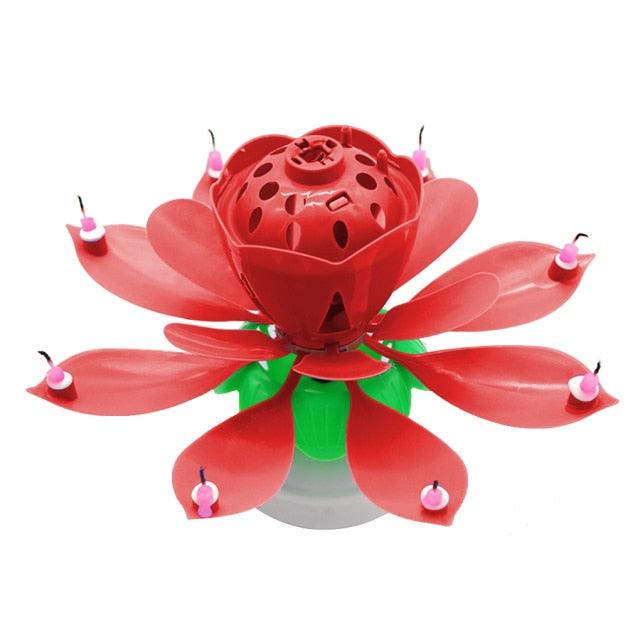 Bougie d'anniversaire musicale rotative pour gâteau, bougie musicale en forme de fleur colorée pour décoration de gâteau, cadeau pour enfants, décoration de fête DIY, support de bougie pour mariage, cérémonie, fête d'anniversaire, décoration de gâteau
