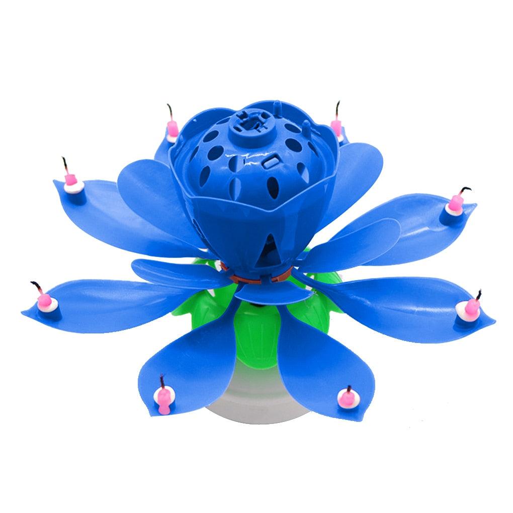 Bougie d'anniversaire musicale rotative pour gâteau, bougie musicale en forme de fleur colorée pour décoration de gâteau, cadeau pour enfants, décoration de fête DIY, support de bougie pour mariage, cérémonie, fête d'anniversaire, décoration de gâteau