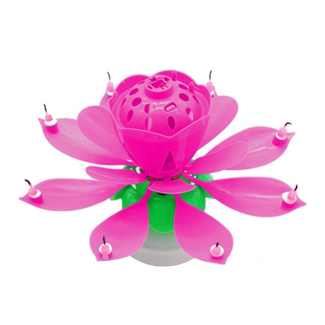Bougie d'anniversaire musicale rotative pour gâteau, bougie musicale en forme de fleur colorée pour décoration de gâteau, cadeau pour enfants, décoration de fête DIY, support de bougie pour mariage, cérémonie, fête d'anniversaire, décoration de gâteau