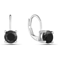 Boucles d'oreilles dormeuses avec pierres précieuses taille ronde