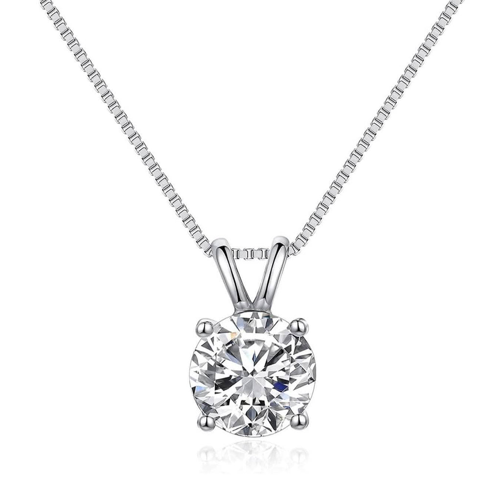 Collier avec pendentif solitaire cristal taille ronde