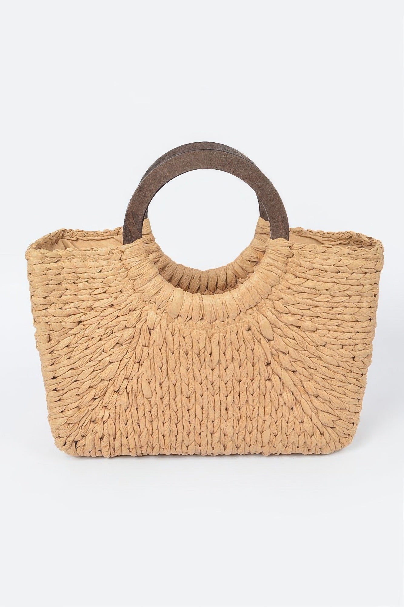 Sac cabas en paille à anses rondes