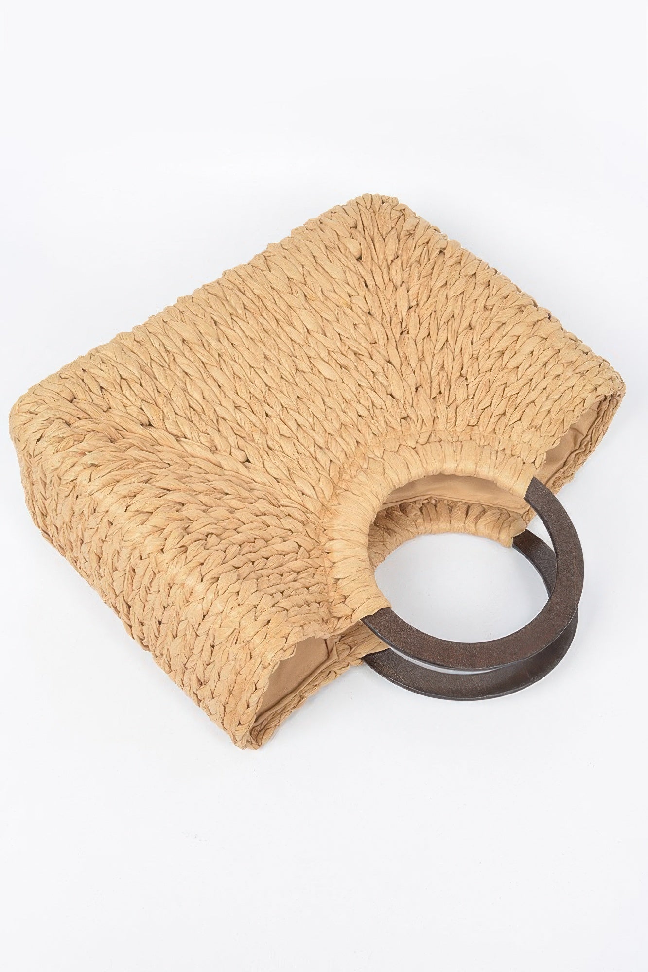 Sac cabas en paille à anses rondes
