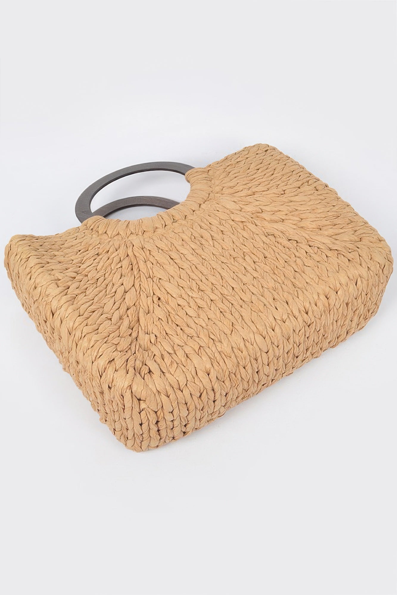 Sac cabas en paille à anses rondes