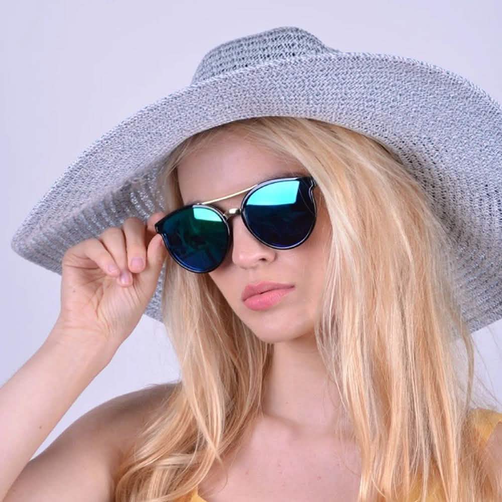 Lunettes de soleil rondes effet miroir tendance