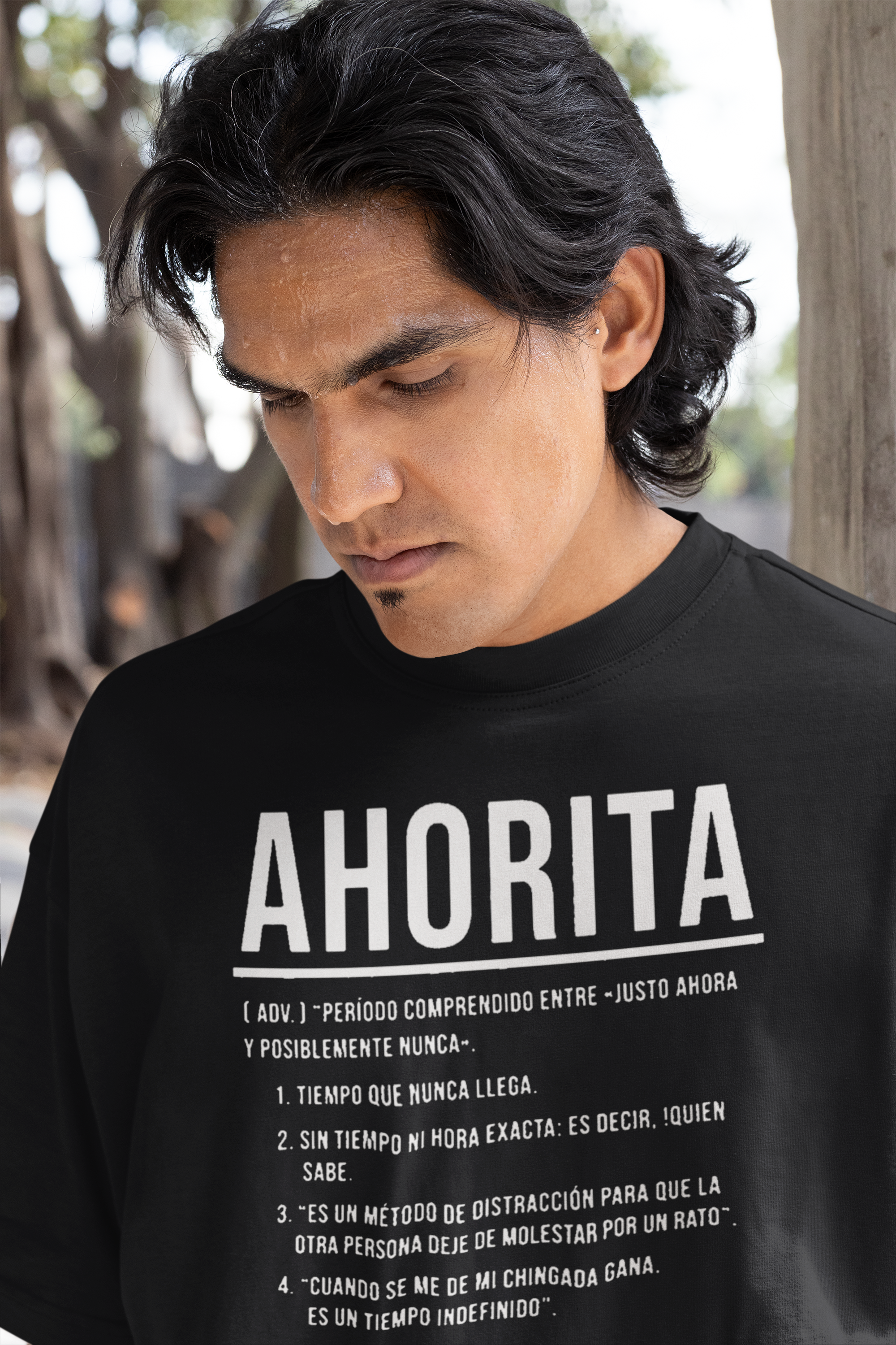 AHORITA Définition, T-shirt Le temps qui n'arrive jamais | T-shirts humoristiques viraux latinos | Unisexe - 4 couleurs